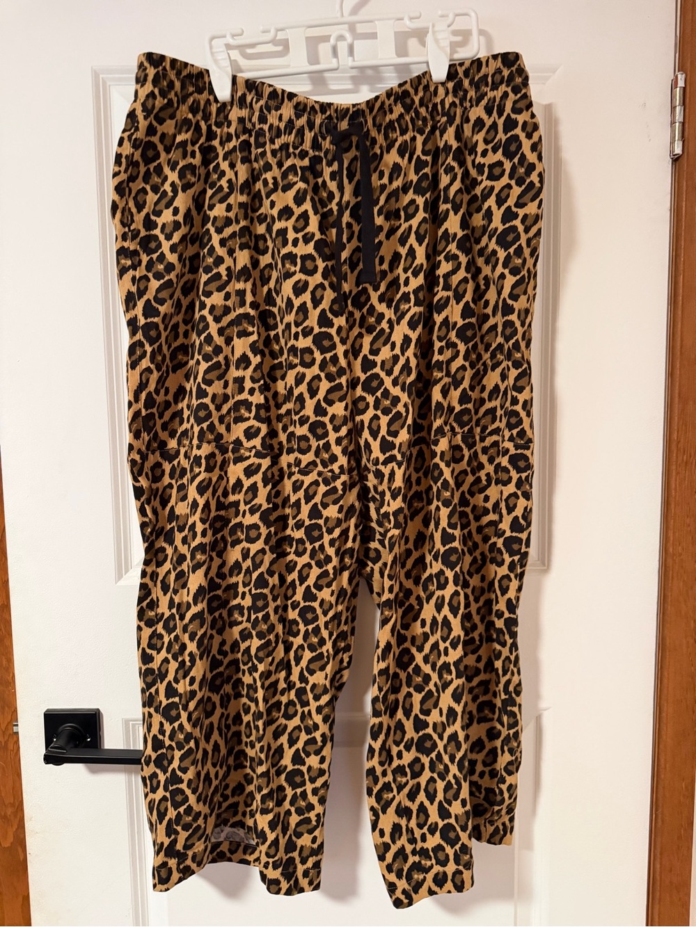 LUCY & YAK Chuck Wide Leg Organic Cotton Trousers in Leopard